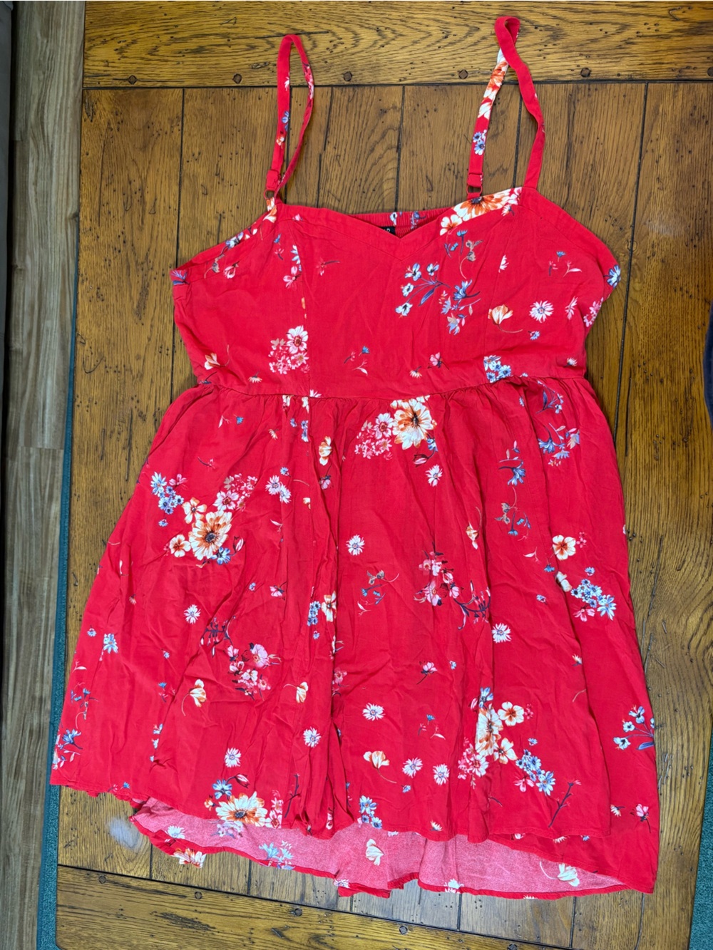 Torrid Red Floral Spaghetti-Strap High-Low Sundress
